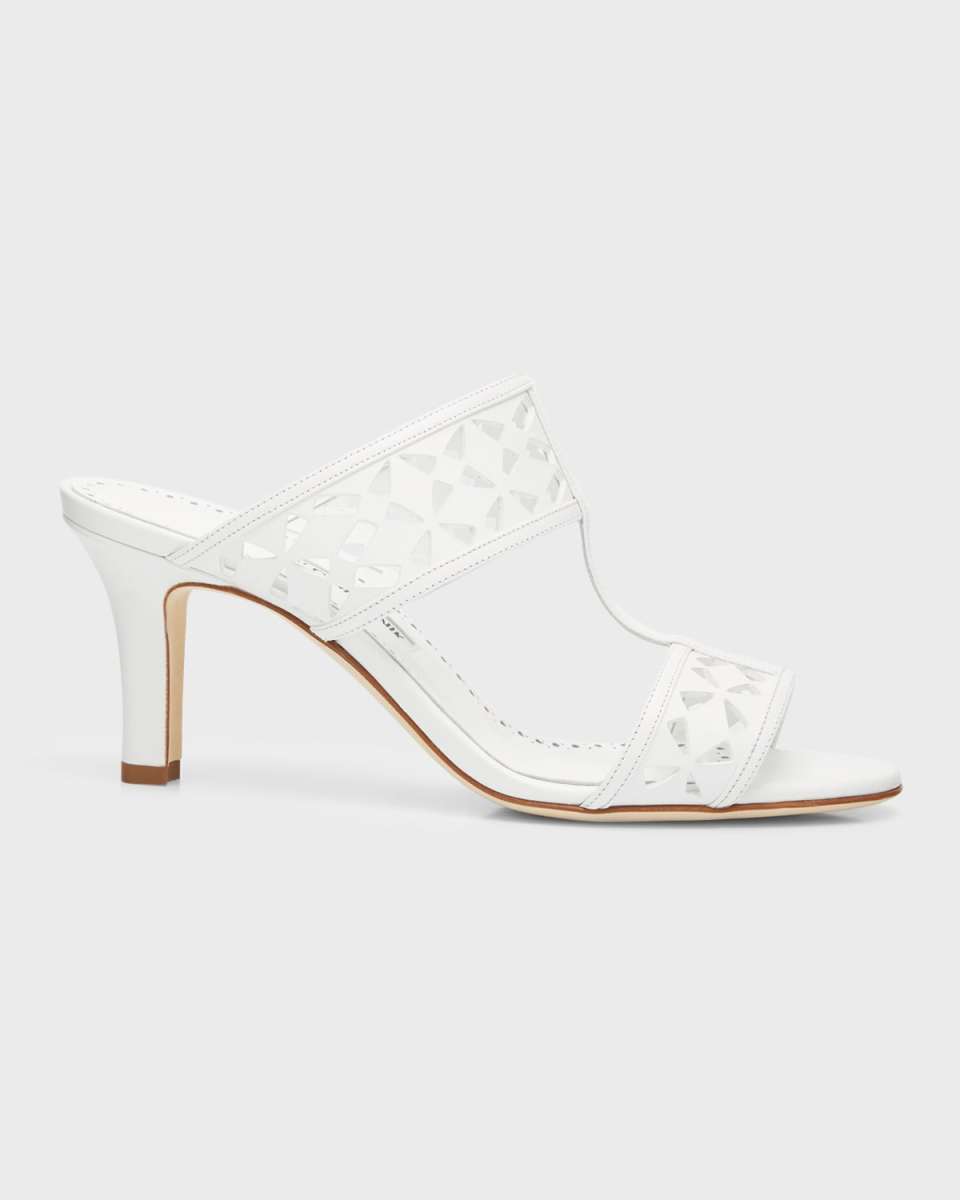 Sophocles Perforated Dual-Band Slide Sandals